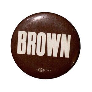 Jerry Brown 1.25" Vintage Governor Campaign Metal Pin Back Button